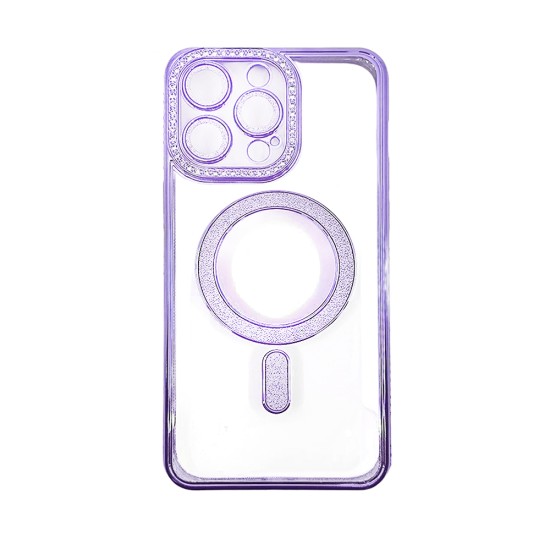 Magnetic Case with Camera Lens for Apple iPhone 15 Pro Max Purple